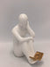 Bookends White Reading Statue Figure - 
