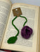 Purple Rose Crochet Bookmark - 