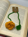 Orange Rose Crochet Bookmark - 