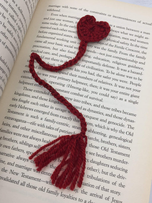 Heart Crochet Bookmark - 