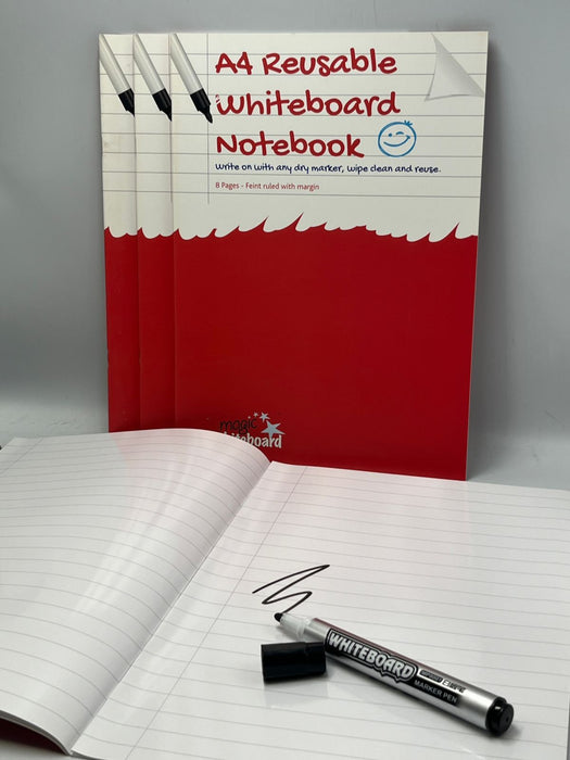 A4 Reusable Whiteboard Ruled Notebook - 