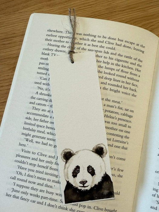Panda Watercolor Bookmark - 