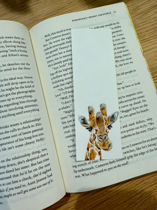 Giraffe Watercolor Bookmark - 