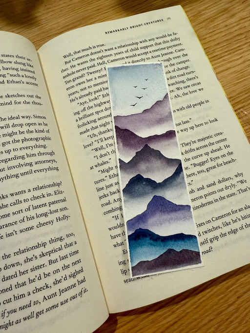 Mountain Landscape Watercolor Bookmark - 