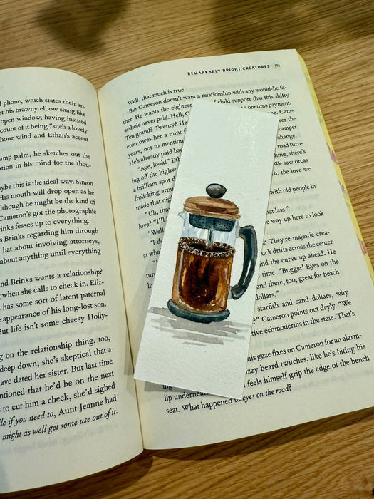 Coffee Dripper Watercolor Bookmark - 