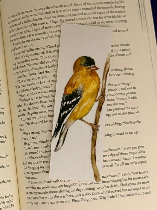 Goldfinch Watercolor Bookmark - 