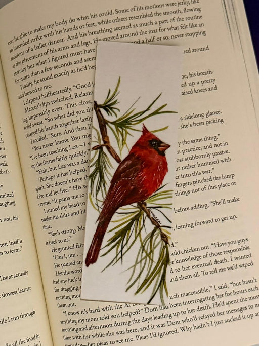 Cardinal Watercolor Bookmark - 