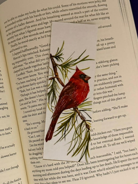 Cardinal Watercolor Bookmark - 