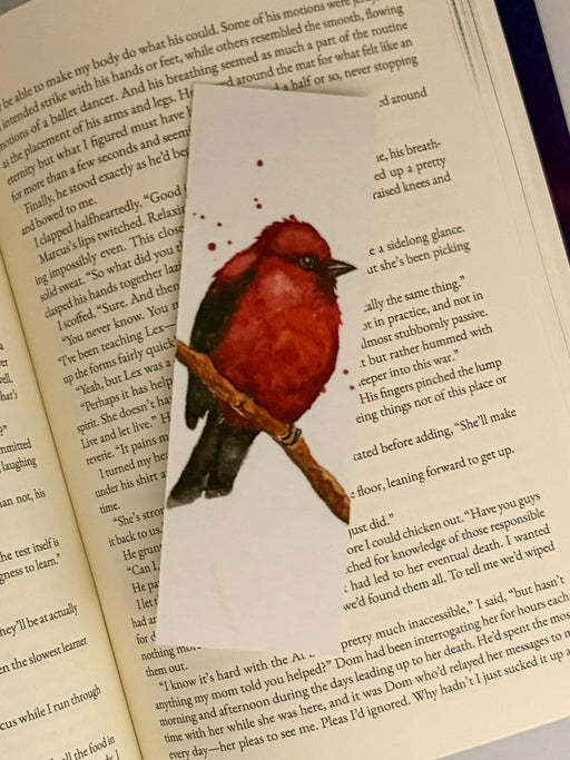 Finch Watercolor Bookmark - 