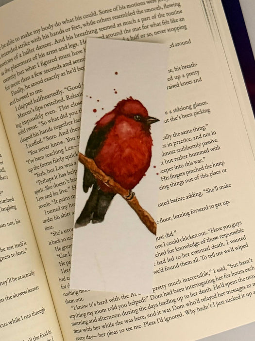 Finch Watercolor Bookmark - 