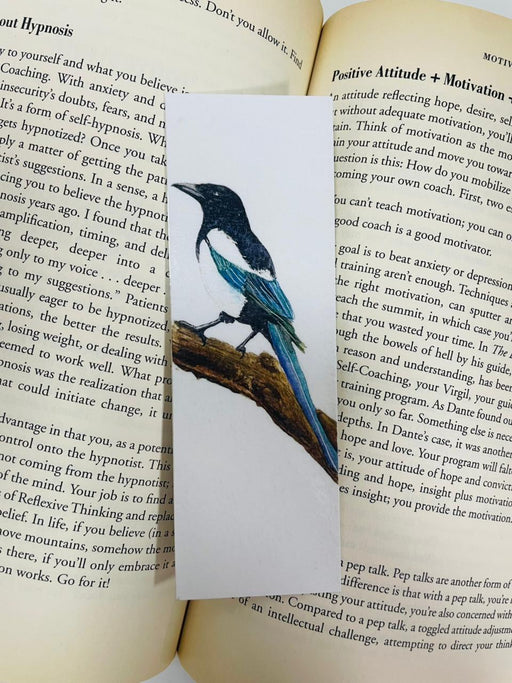 Magpie Watercolour Bookmark - 