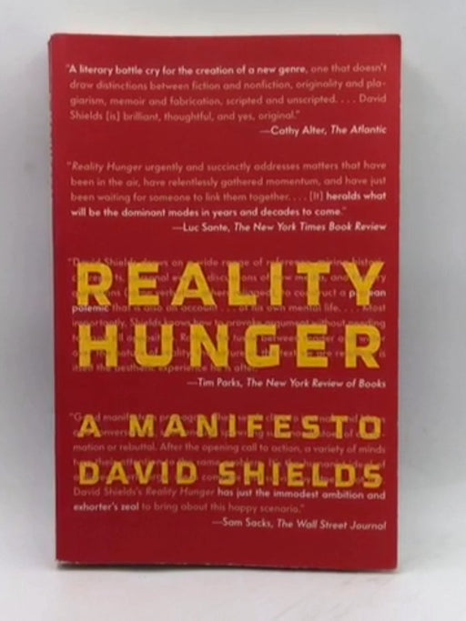 Reality Hunger - David Shields; 