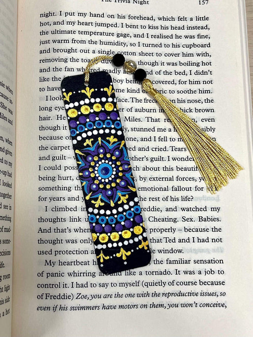 Hand Painted Wooden Bookmark Design 1 - 