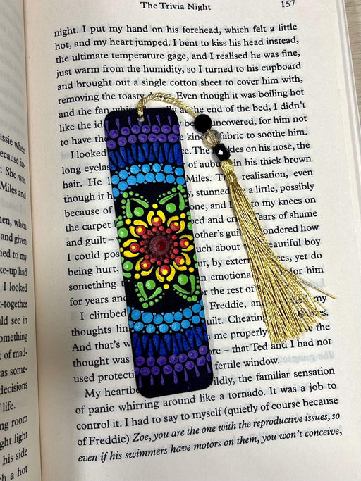 Hand Painted Wooden Bookmark Design 3 - 